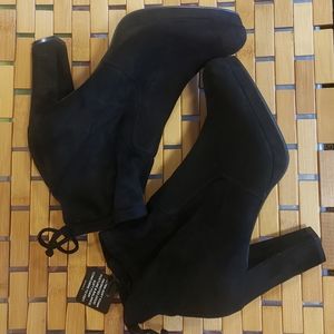 Worthington Suede Booties, Black, Memory Foam, Sz 9